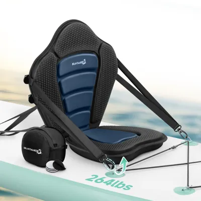 Imagen del producto de Silla inflable para kayak con respaldo, capacidad de carga de 119,7 kg, asiento de repuesto, ideal para deportes acuáticos