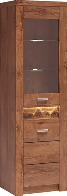 Produktbild von Vitrinenschrank modern in Esche hell mit LED Beleuchtung INGENIO-161
