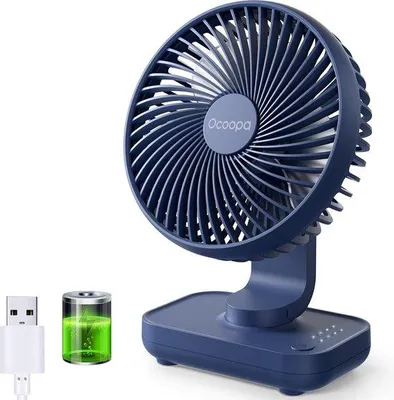 Obrázok produktu pre Malý stolný ventilátor 12 cm, 4 rýchlosti, dobíjateľný