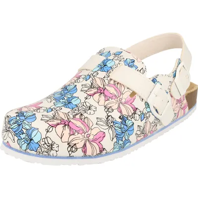 Produktbild von Softrelax Damen Schuhe 7420990135 Clogs Pantolette Arzthelfer Ärzte Blumen Weiß