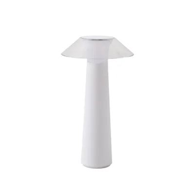 Produktbild von Lindby LED-Akku-Außentischleuchte Gomba, weiß, dimmbar