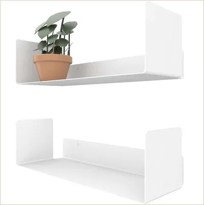 Produktbild von Famanu Wandregal Set 2 Stück Weiß Modernes Design 42cm - Einfache Montage