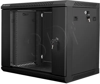 Produktbild von Lanberg Rack Wandschrank 19" 9U/600X450 Glastür schwarz