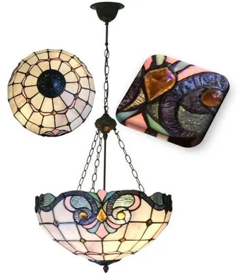 Image de Lustre Tiffany rose pour chambre à coucher ELECTRA reversed 90*40