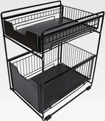 Produktbild von Spühlschrank Orginazer, Korb Unter der Spüle, Unterschrank Organizer, Spülschrankregal, 28,2 * 37,4 * 44cm, mit 2 Schubladen