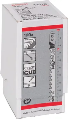 Produktbild von Stichsägeblatt T 101 D Clean for Wood, 100er-Pack