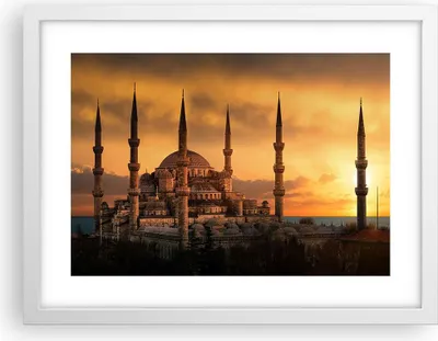 Produktbild von Gerahmtes Poster - Weißer Rahmen - Sonnenuntergang istanbul türkei reise - 40x30 cm - Wand Bild - Wanddeko - Wandbilder - Wandposter - Bilderrahmen - Bilder - Kunstdruck - Wandbild - P2WAA40x30-2846