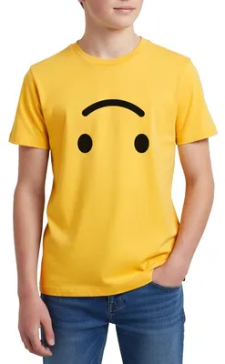 Produktbild von Spreadshirt Emoticon Auf Dem Kopf Kostüm Karneval Gruppenkostüm Teenager Premium T-Shirt, 146/152 (10 Jahre), Sonnengelb