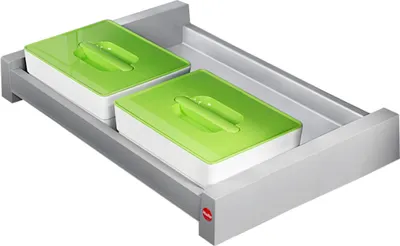 Image de Système de poubelles Hailo 3205601, coulissant de 60 cm, 2 bacs de 4 litres avec couvercles