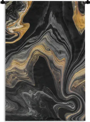 Produktbild von MuchoWow® Wandteppich Wandbehang Marmor - Acryl - Gold - Luxus - Abstrakt 60x90 cm Tapisserie Dekoration Wandtuch - Foto-Teppich - Abwaschbar