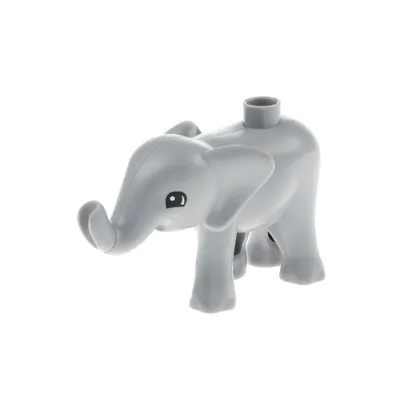 Produktbild von 1x Lego Duplo Tier Elefant Baby neu-hell grau Augen gebogen eleph5c01pb02