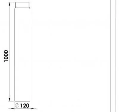 Productafbeelding van FIREFIX RD130/1: Ovenbuis van staal met een dikte van 2 mm (rookkanaal) met een diameter van 130 mm