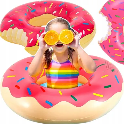 Produktbild von Toys Aufblasbarer Schwimmring Donut 90cm Rosa XXL für Kinder