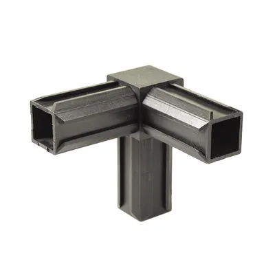 Zdjęcie produktu dla Alberts 859817 Złącze rurowe XD, 90° i inne wyjście pod kątem prostym, tworzywo sztuczne, czarne, 20 x 20 x 1,5 mm, zestaw 10 szt
