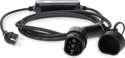 Produktbild von Nedis Tragbares Ladegerät für Elektrofahrzeuge - AT-N05V3V3-F 3G1.5 - 1380 / 2300 / 3680 W - 6.0 / 8.0 / 10.0 A / 13.0 / 16.0 A - 1 Phase - 5.00 m - Schwarz - Kartonverpackung