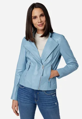 Produktbild von Damen Lederjacke Ricano RYLEE – hellblau / L