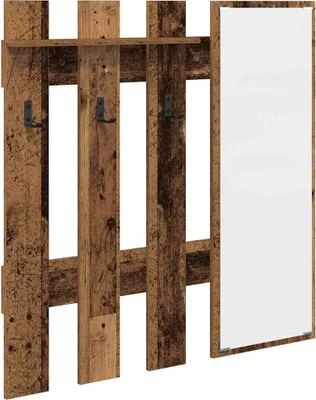 Image de Porte-manteau mural Montage mural Bois ancien 100 x 10 x 100 cm
