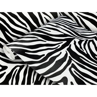 Produktbild von Klebefolie nach Maß von DecoMeister – Selbstklebende Möbelfolie – Küchenfolie in Holzoptik – Steinoptik – Uni Farbe – Designfolie – 45x25 cm Zebrastreifen Zebra Schwarzweiß