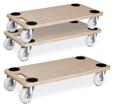 Produktbild von 3 Möbelroller/Transportroller 600x300x120 mm, Tragfähigkeit 200 kg