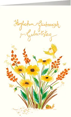 Produktbild von Geburtstag - Glückwunschkarte im Format 11,5 x 17 cm mit Umschlag