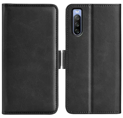 Productafbeelding van MobyDefend Hoesje - Geschikt voor Sony Xperia 10 IV - Luxe Wallet Book Case (Sluiting Zijkant) - Zwart