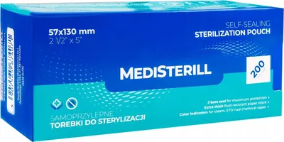 Immagine prodotto di Sacchetti di sterilizzazione MEDISTERILL 57x130 mm - 200 pezzi