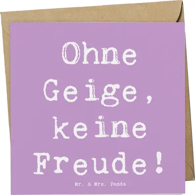 Produktbild von Mr. & Mrs. Panda Grußkarte Spruch Geige Freude - Lavendeltraum - Geschenk, Musiker, anlasskarte, Musik, Instrument, Lernen, Klappkarte, Kammermusik, doppelkarte, Folklore