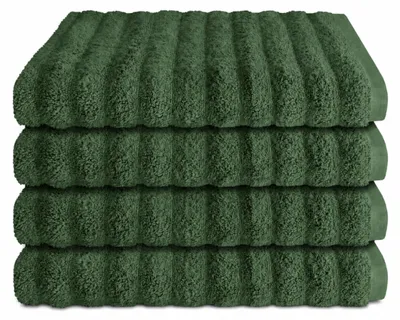 Produktbild von SCHIESSER Handtuchset Neapel | Einfarbig | 4-teilig | 100% Baumwolle | Flauschig & Saugstark | 50x100 cm | Dunkelgrün