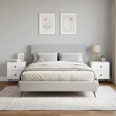 Immagine prodotto di Maison Exclusive - Comodini, set di 2 pezzi, bianco lucido, 43 x 34,5 x 47,5 cm