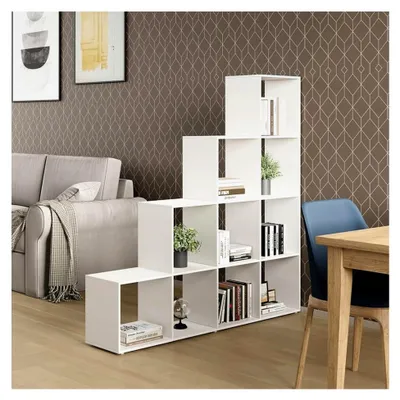 Produktbild von Treppenregal Aramis, Weiß, 138 x 143 cm, 10 Fächer