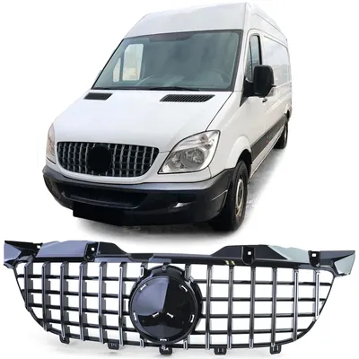 Sport Kühlergrill Schwarz Glanz Chrom passt für Mercedes Sprinter W906 2006-2013 – Produktansicht
