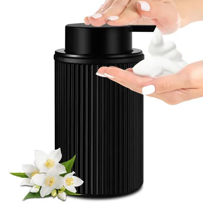 Produktbild von Schaumseifenspender, 325 ml, mattschwarzer Glas-Schaumseifenspender für die Küche, moderner Schaumseifenspender für das Badezimmer, nachfüllbarer Schaumseifenspender, Spülmittelspender, Handseifenspender