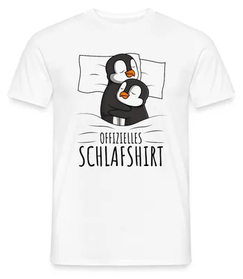 Produktbild von Spreadshirt Offizielles Schlafshirt Pinguin Männer T-Shirt, S, Weiß