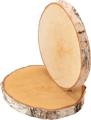 Image de Rondelles d'arbre 2 pcs. Bois de décoration Disques en bois 15 - 18 cm