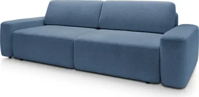 Productafbeelding van FURNLUX Sofa Bouli, blauw en zwart, 257 cm / Hoofdkleur: blauw / Afmetingen: 257 x 82 x 105 cm