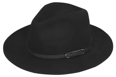 Produktbild von Elzusha – Klassischer schwarzer Fedora-Hut mit breiter Krempe
