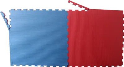 Produktbild von 5er Set Sportmatte/Steckmatte/Tatami blau-rot 1mx1mx4cm, Härtegrad 50-55 (4500010)