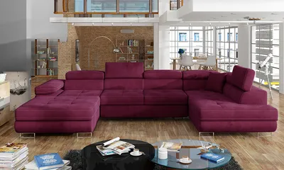 Produktbild von NABBI Ecksofa U mit Zerlegung Rossano U P - Burgund
