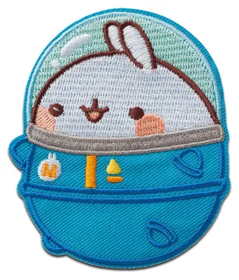Produktbild von Mono-Quick Molang Astronaut - Aufnäher, Bügelbild, Aufbügler, Applikationen, Patches, Flicken, zum aufbügeln, Größe: 7,8 x 6,5 cm