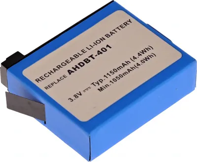 Produktbild von T6 Power Akku für GoPro Hero4, Li-Ion, 3,8 V, 1150 mAh (4,4 Wh), schwarz