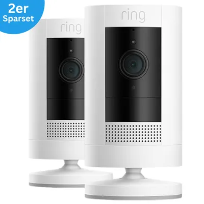 Produktbild von Ring Außenkamera 2x Stick Up Cam Battery Akku | Überwachungskamera aussen mit 1080p-HD-Video, WLAN, witterungsbeständig & Alexa kompatibel