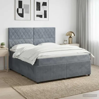 Immagine prodotto di Maison Exclusive - Letto boxspring con materasso grigio scuro 160 x 200 cm velluto