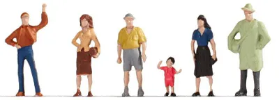 Image de NOCH Passants, figurines peintes à la main en plastique, pour l'échelle N idéal pour le set de modélisme