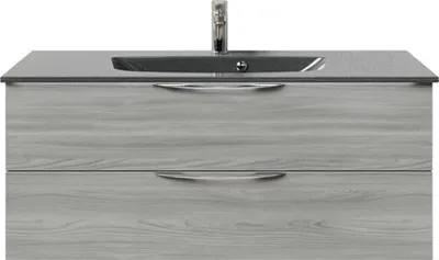 Produktbild von Pelipal Badmöbel-Set Sunline 300 BxHxT 117 x 49,9 x 48 cm Frontfarbe grau Badmöbel-Set mit Waschtisch Mineralmarmor grau