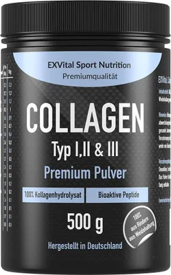 Produktbild von Collagen Pulver 500 Gramm, Bioaktives Kollagen von EXVital