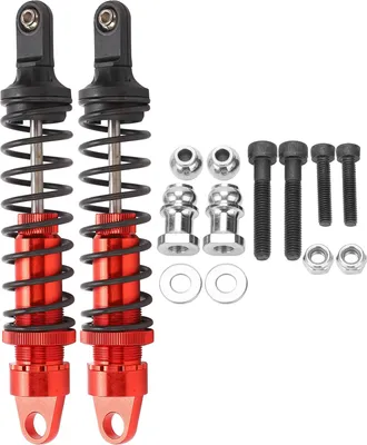 Imagen del producto de 2 amortiguadores de aluminio de 173 mm para vehículos todoterreno a gasolina HSP 94050 a escala 1/5 (rojos)