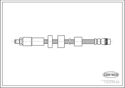 Produktbild von CORTECO 19034948 Bremsschlauch Vorne für CITROËN BERLINGO (B9) passend für PEUGEOT PARTNER Tepee