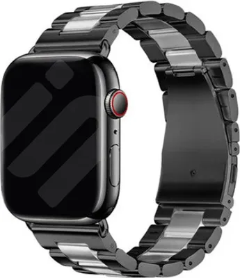 Produktbild von Strap-it Apple Watch Stahlarmband (Schwarz/Silber)