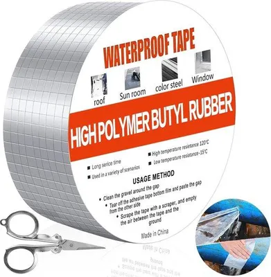 Immagine prodotto di Nastro impermeabilizzante 5 cm x 5 m - Nastro butilico per perdite e crepe nel tetto