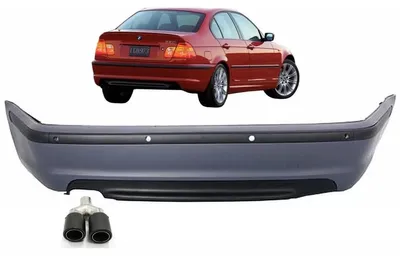Produktbild von Stoßstange für BMW 3er E46 Limousine M-Tech Design Endrohr Matt Carbon.